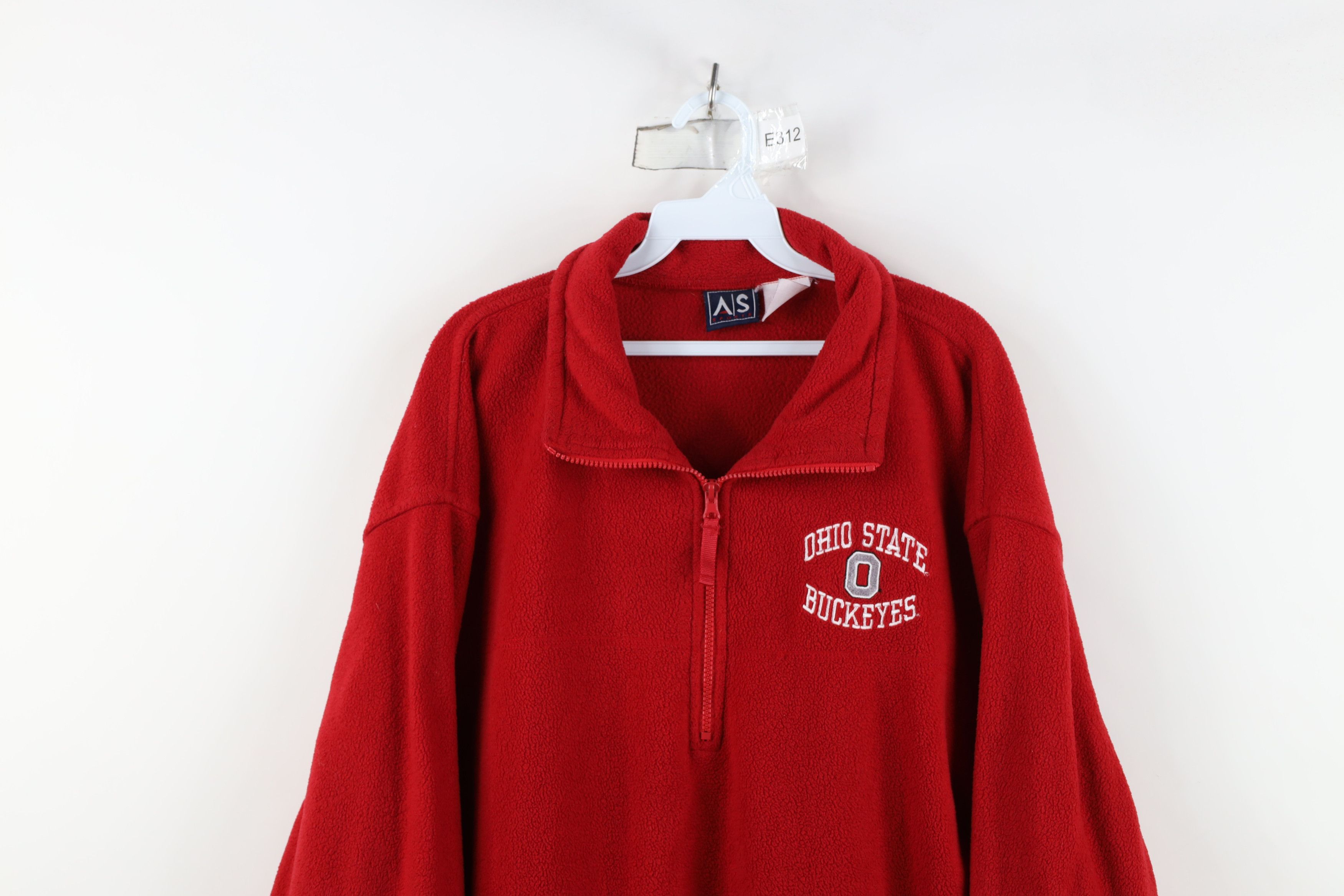 Vintage Vintage 90s Ohio State University Half Zip Fleece Sweater Size US XXL / EU 58 / 5 - 2 Thumbnail