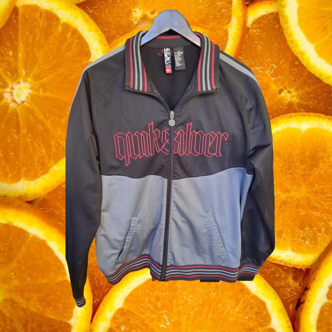 Quiksilver Quicksilver Black and Gray Full Zip Lightweight Bomber Jacke Size US L / EU 52-54 / 3 - 1 Thumbnail