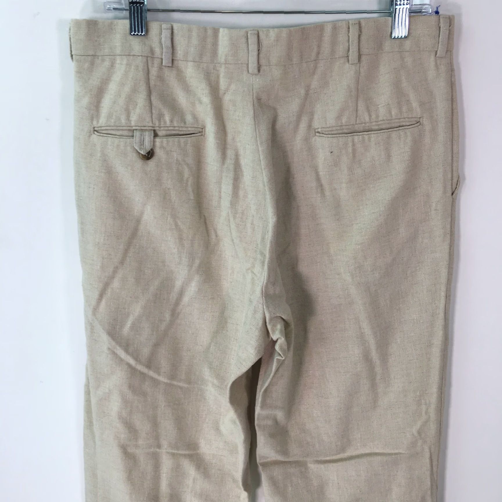 Vintage VINTAGE Andhurst Mens Casual Regular Pleated Beige Straight Dress pants 34X33 Size US 34 / EU 50 - 4 Thumbnail