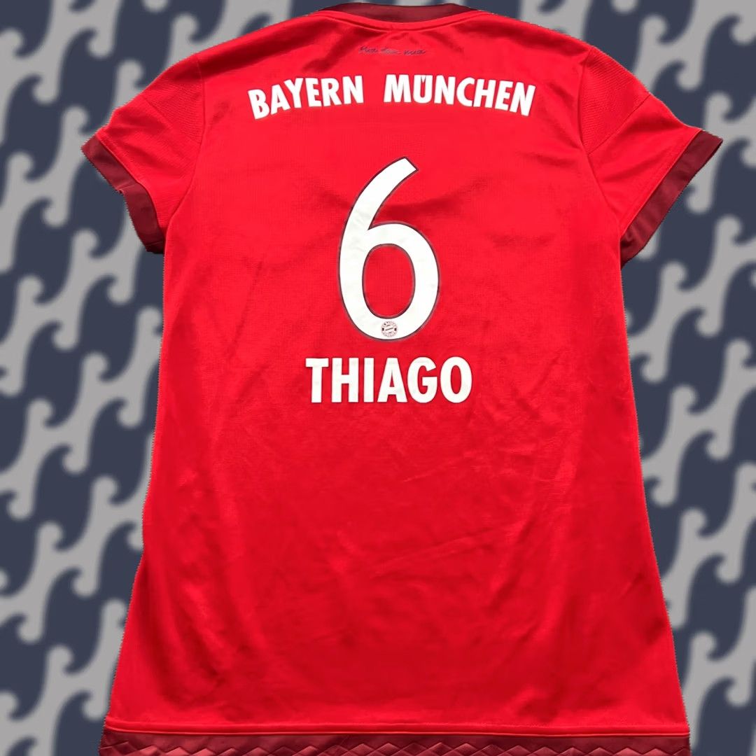 Adidas adidas Bayern Munich 2015 2016 Thiago #6 Home Womens Football Jersey S Red Adidas Shirt Womens Small JSY Football Jersey S Red Womens Size S / US 4 / IT 40 - 1 Thumbnail