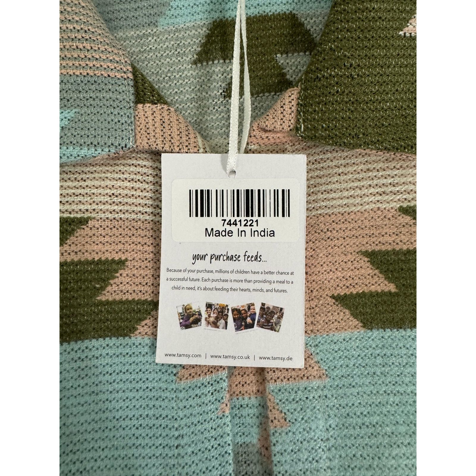 TAMSY Peach and Olive Color Open Front Jacquard One Size