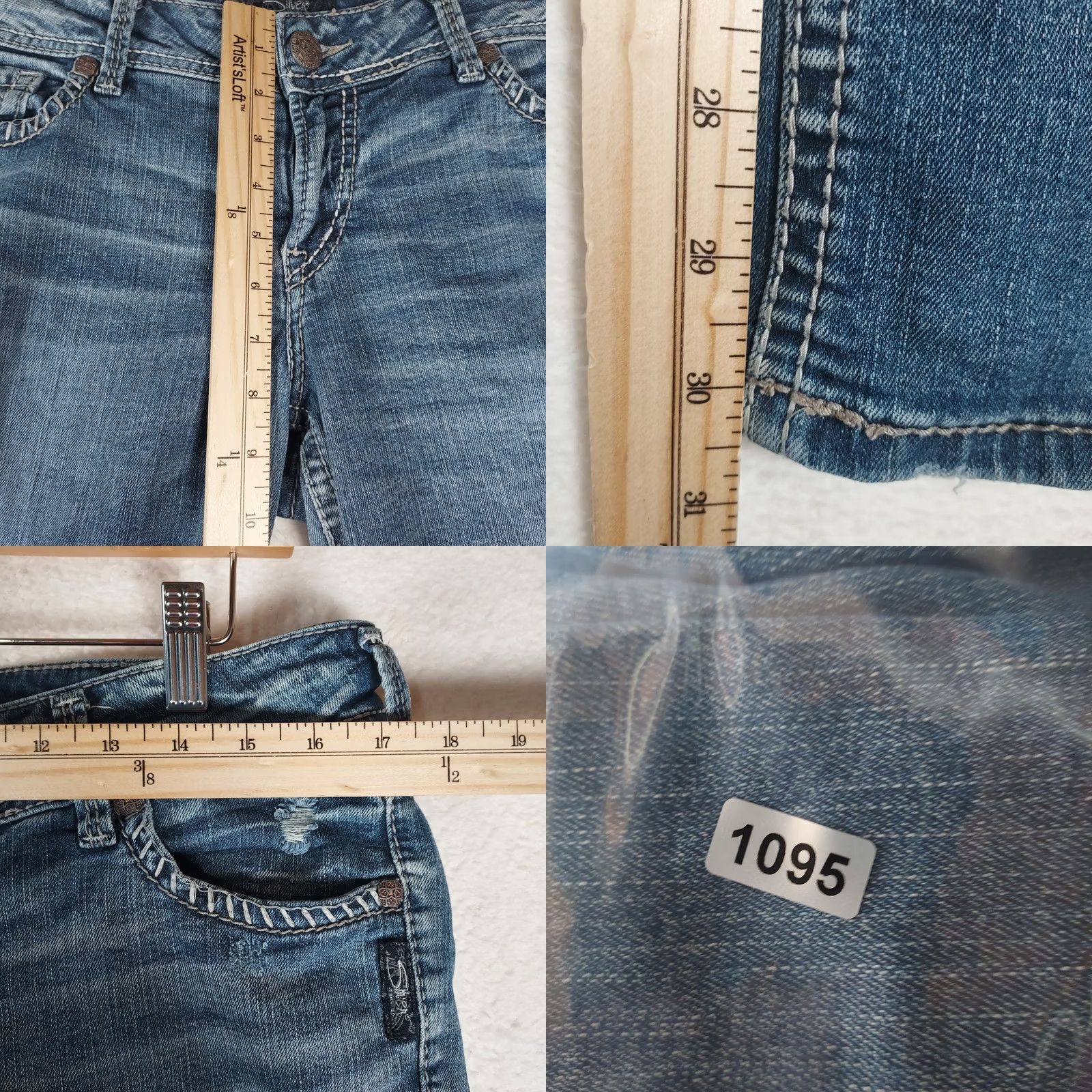 Silver Jeans Co. Silver Jeans Suki Mid Slim Boot Womens 31x31 Medium Wash Stretch Denim Jeans Size 24" / US 00 / IT 34 - 8 Thumbnail