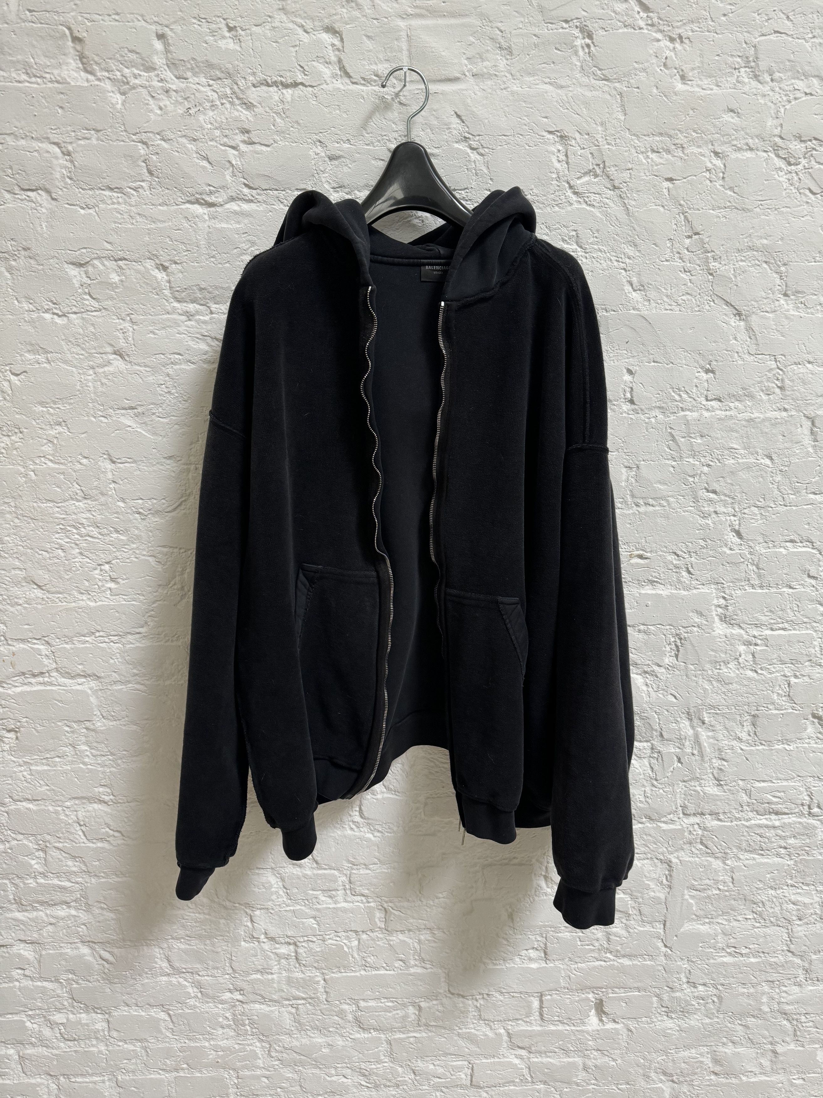 image of Balenciaga Size Xxl Inside Out Hoodie in Black, Men's