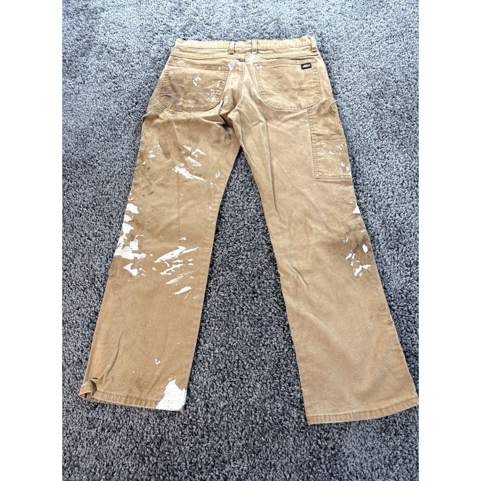 Dickies VINTAGE Dickies Carpenter Jeans 33x32 Brown Denim Distressed Workwear 90s Grunge Hip Hop Skater Mens X-Large Size US 33 - 6 Thumbnail
