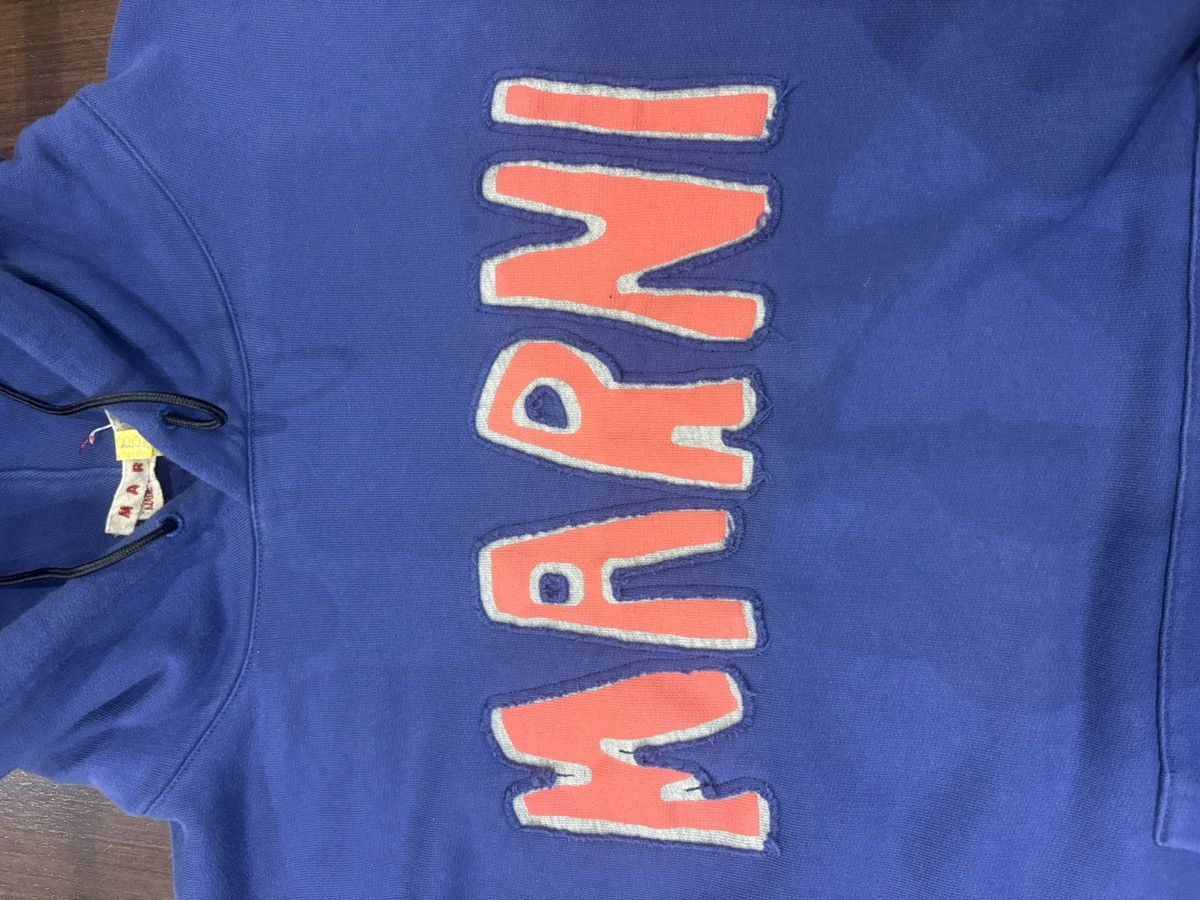 Marni Marni Distressed Hoodie Blue Size US L / EU 52-54 / 3 - 10 Thumbnail