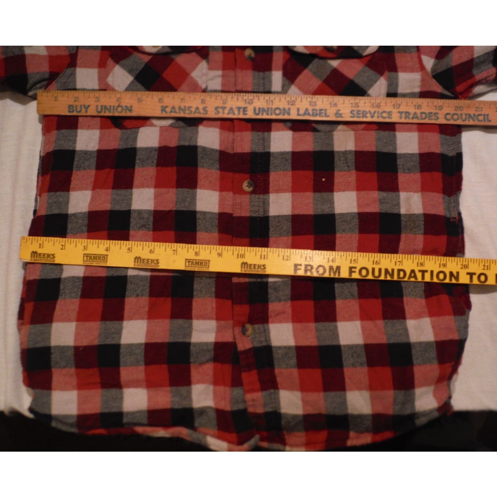 Wrangler VINTAGE Wrangler Cotton Shirt Jacket Red White Black Plaid with Quilted Lining, Cotton Shell, 4 Pocket, Button Closure, Mens Small XS? Size US S / EU 44-46 / 1 - 4 Thumbnail