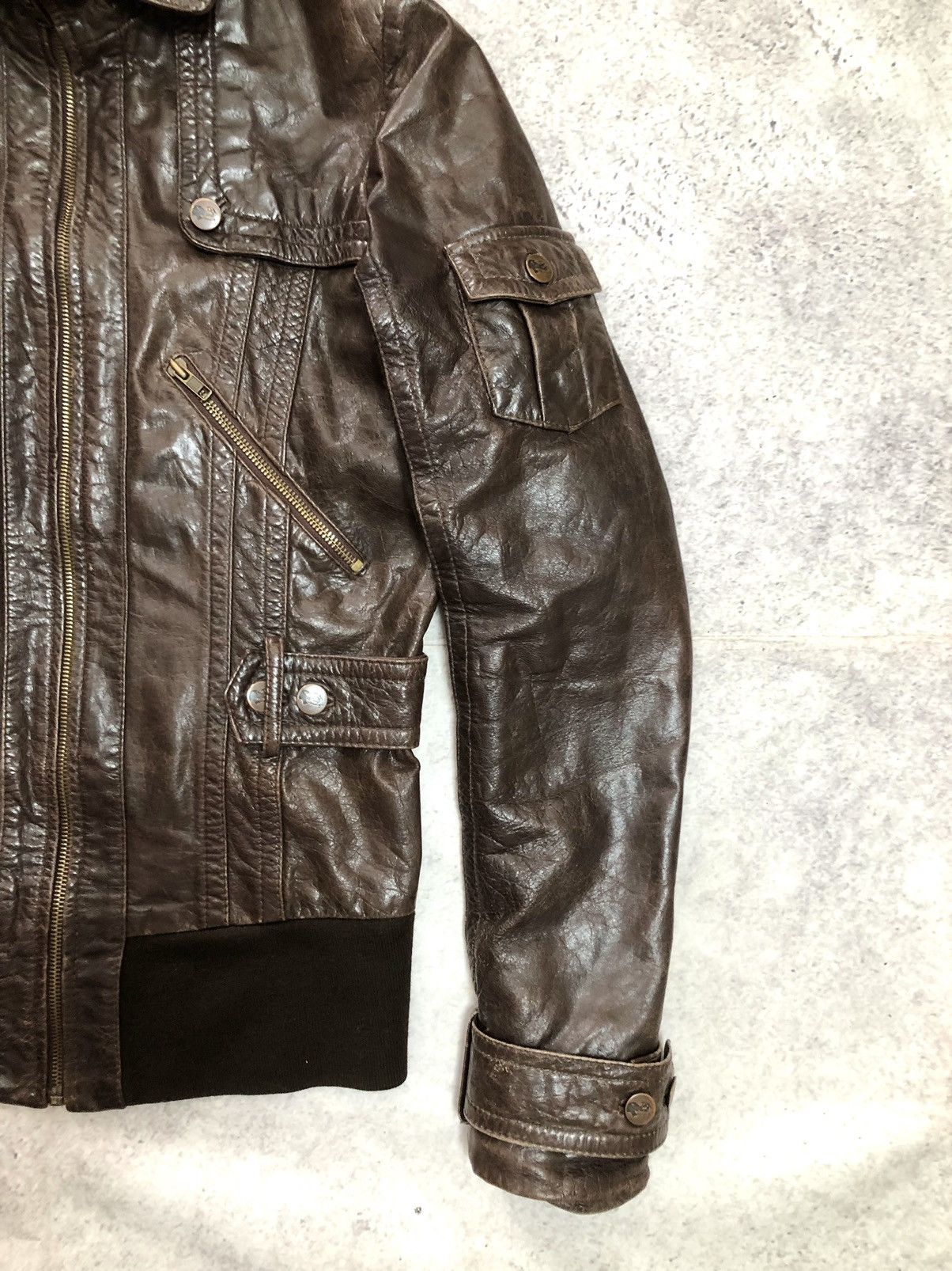 If Six Was Nine Vintage Leather Bomber Jacket Hedi Fit Size US S / EU 44-46 / 1 - 4 Thumbnail