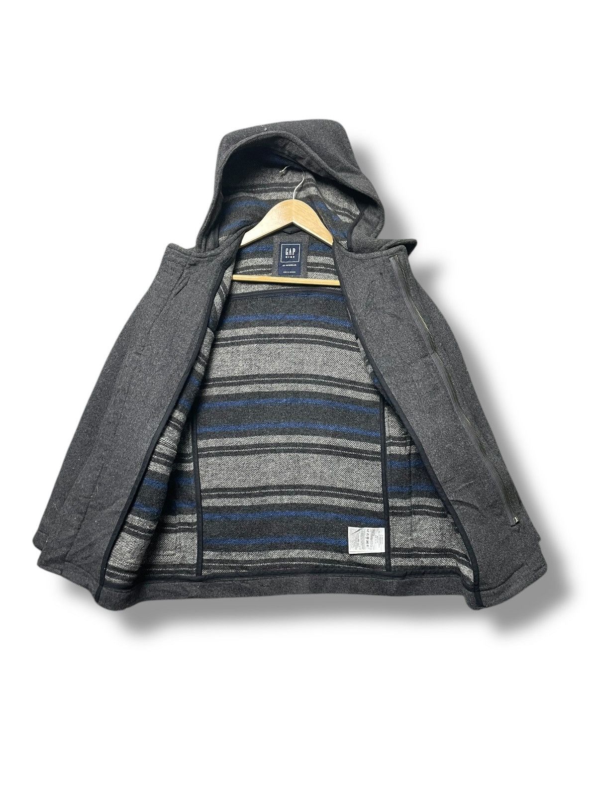 Gap × Vintage Vintage Gap Kids Wool Hooded Coat (46) Size US S / EU 44-46 / 1 - 2 Thumbnail
