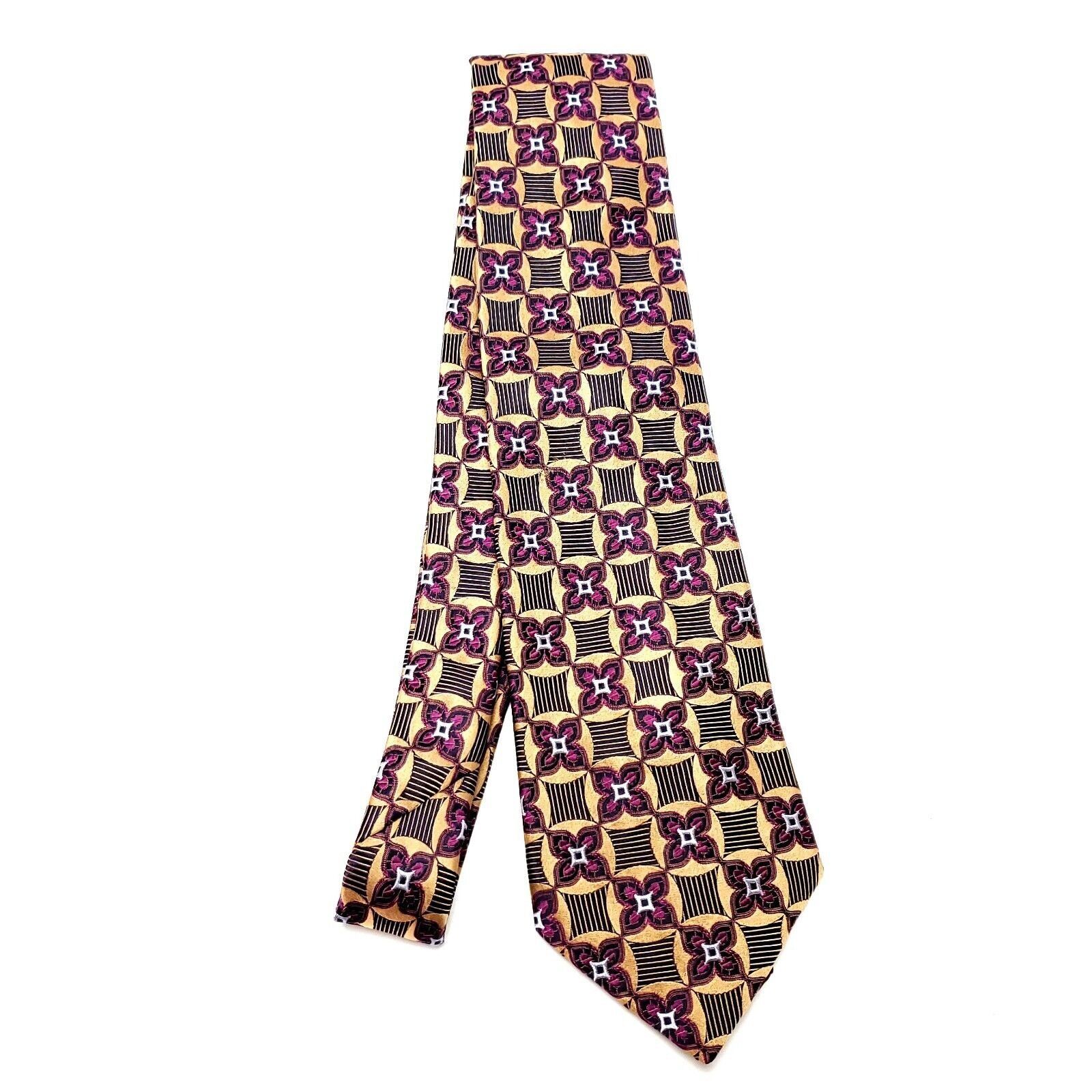 Joseph Abboud Joseph Abboud Green Multi-Colored Silk Tie Woven Geometric Size ONE SIZE - 6 Thumbnail