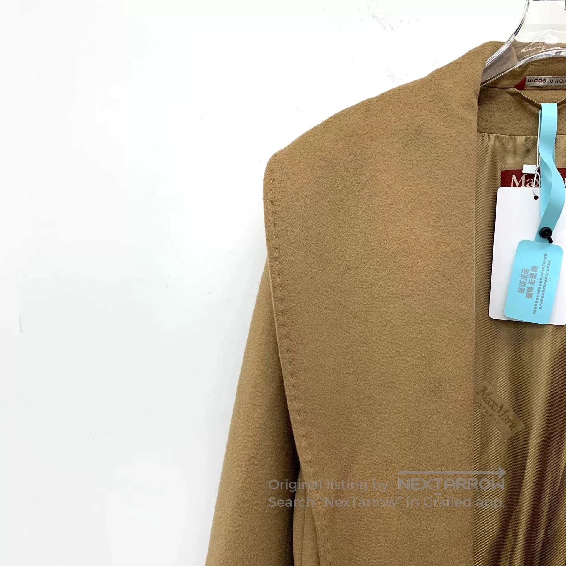Vintage brown wool long coat with belt. Size US S / EU 44-46 / 1 - 3 Thumbnail