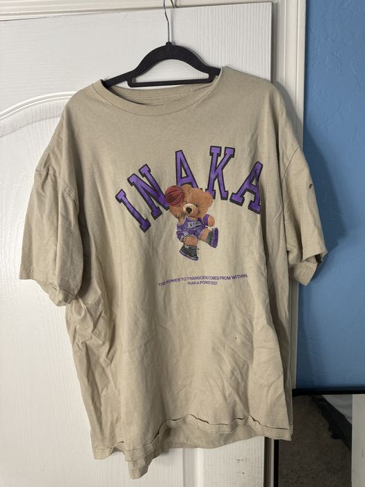 Gymshark Beige and purple inaka power tee | Grailed