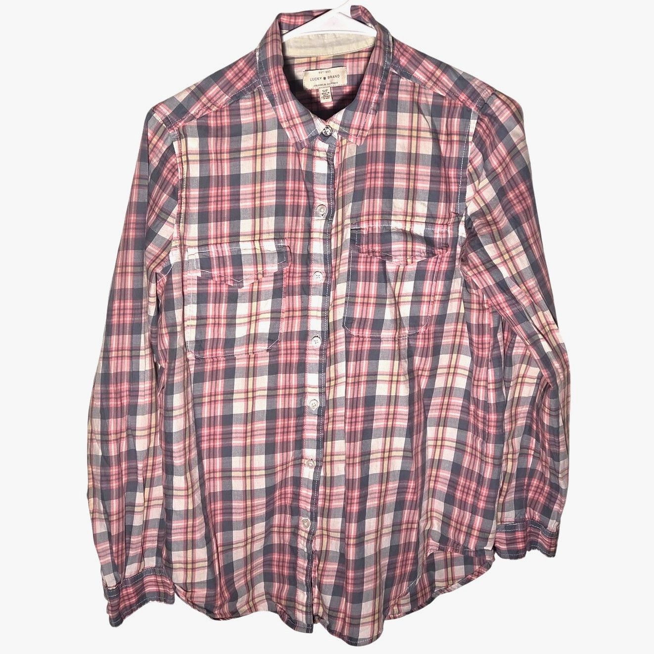 Lucky Brand Chic Lucky Brand Burgundy & Cream Button Up Shirt - Small Size US S / EU 44-46 / 1 - 1 Thumbnail