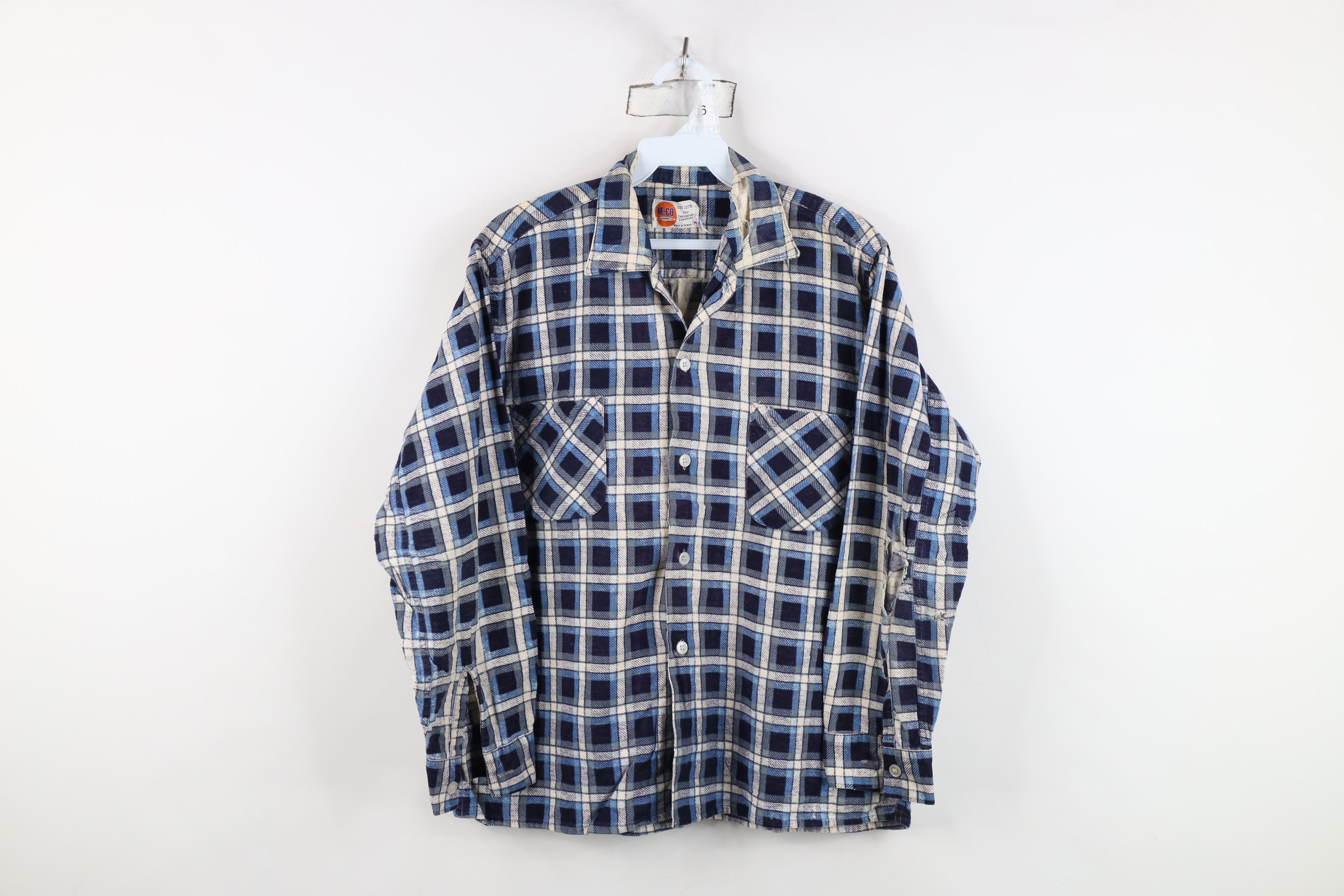 Vintage Vintage 60s 70s Streetwear Flannel Collared Button Shirt Size US M / EU 48-50 / 2 - 1 Thumbnail