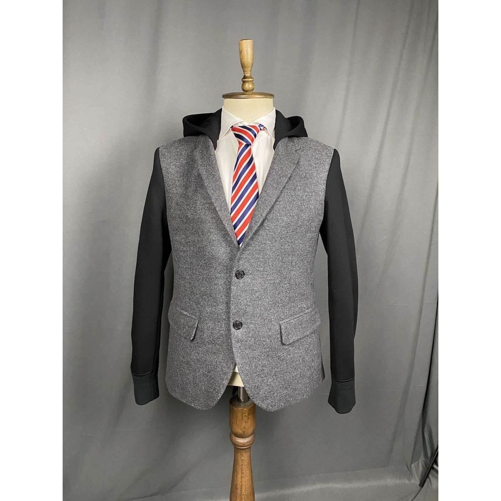 Neil Barrett Neil Barett Men's Gray Hooded Blazer Jacket Size 50 Size US M / EU 48-50 / 2 - 2 Thumbnail
