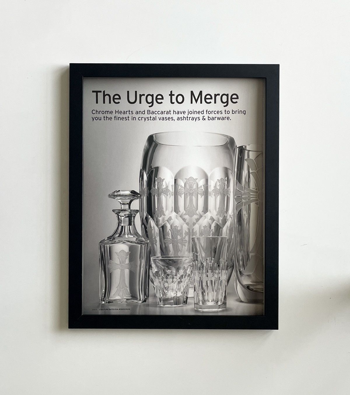 Chrome Hearts × Vintage Chrome Hearts Baccarat glass cup photo Poster framed 9x11 Size ONE SIZE - 1 Thumbnail