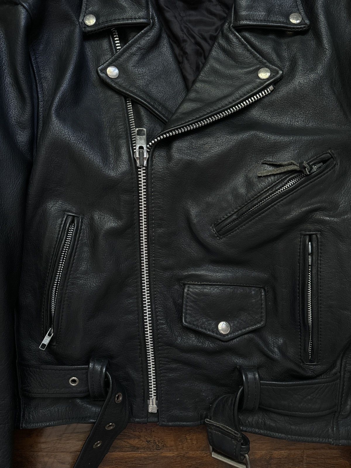 Genuine Leather × UNIK International Inc. × Vintage UNIK Leather Bomber Jacket Size US S / EU 44-46 / 1 - 2 Thumbnail