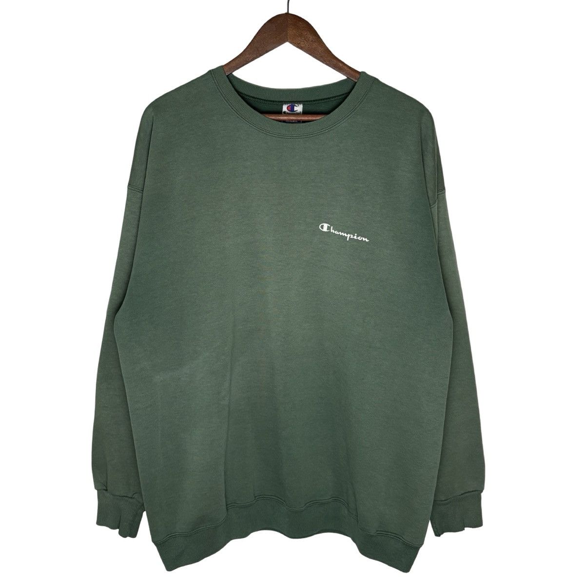 Champion Vintage 90s Champion Faded Forest Green Pullover Sweatshirt Size US XL / EU 56 / 4 - 1 Thumbnail