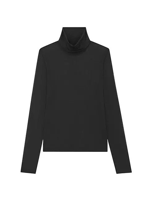 o1s1wg110724 Cassandre Turtleneck Top Silk Jersey Black