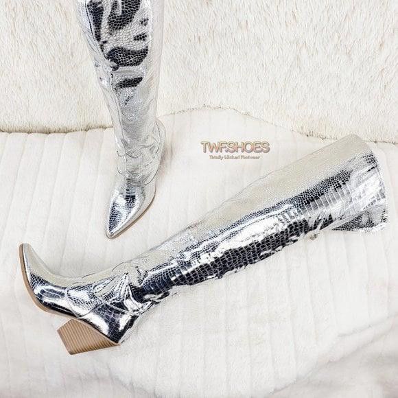 Other Size 6 Centura Silver Country Western thigh high Cowgirl Boo Size US 6 / IT 36 - 8 Thumbnail