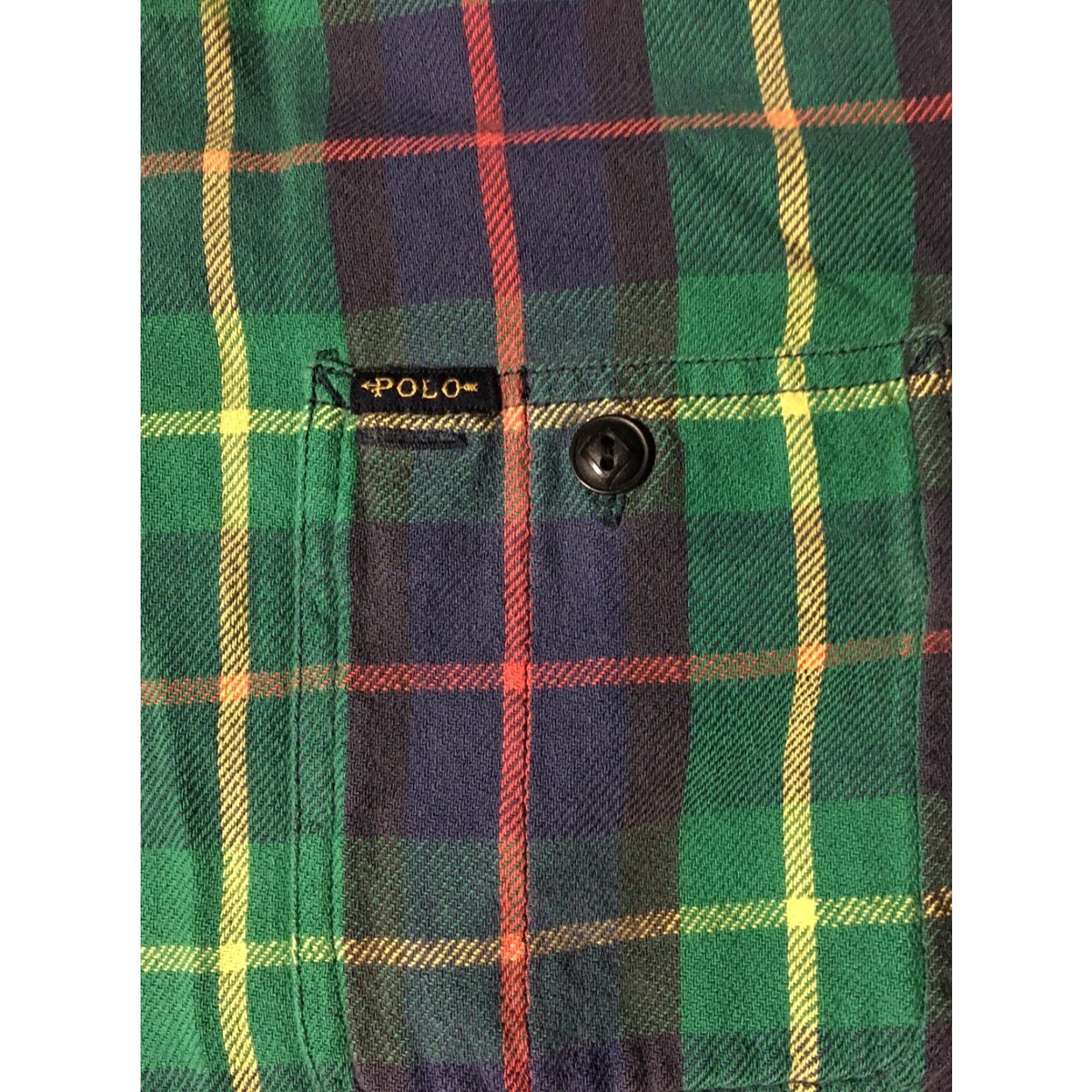 Polo Ralph Lauren VINTAGE Polo Ralph Lauren Flannel Shirt M Green Plaid Button-Front 90s USA Mens Size US M / EU 48-50 / 2 - 2 Thumbnail