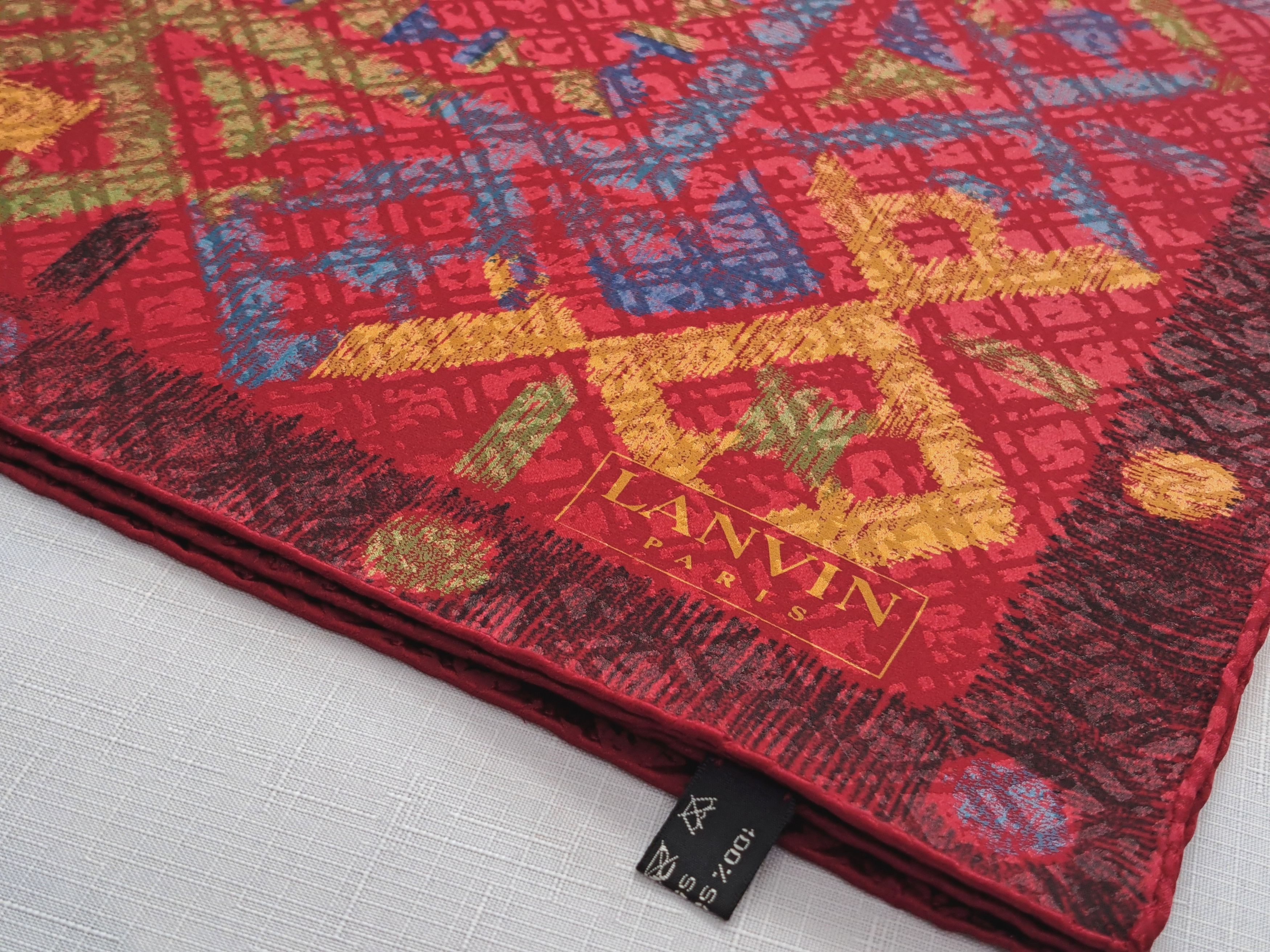 Lanvin × Vintage Vintage LANVIN Aztec motif jacquard silk scarf. Size ONE SIZE - 4 Thumbnail