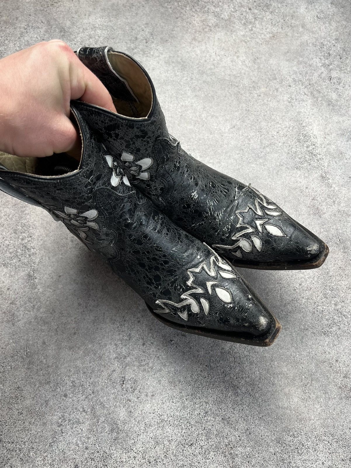 Tony Lama Mezcalero floral print leather western cowboy boots Size US 8 / IT 38 - 4 Thumbnail