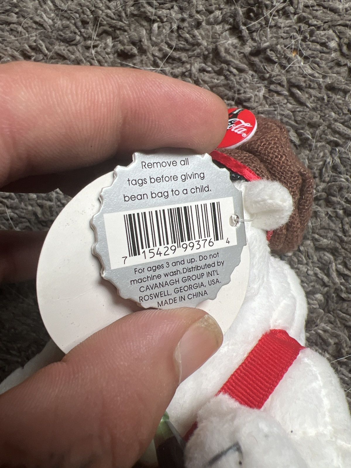 Coca Cola 1999 Coca-Cola Polar Bear In Suspenders Bean Bag Plush Size ONE SIZE - 6 Thumbnail