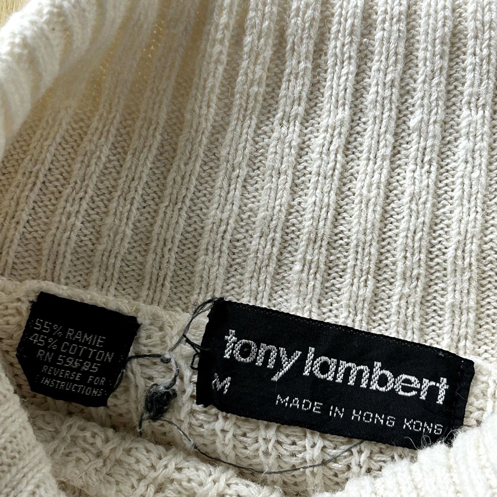 Vintage VINTAGE Tony Lambert Sweater Womens Medium White Turtleneck Knit Pullover Size M / US 6-8 / IT 42-44 - 6 Thumbnail
