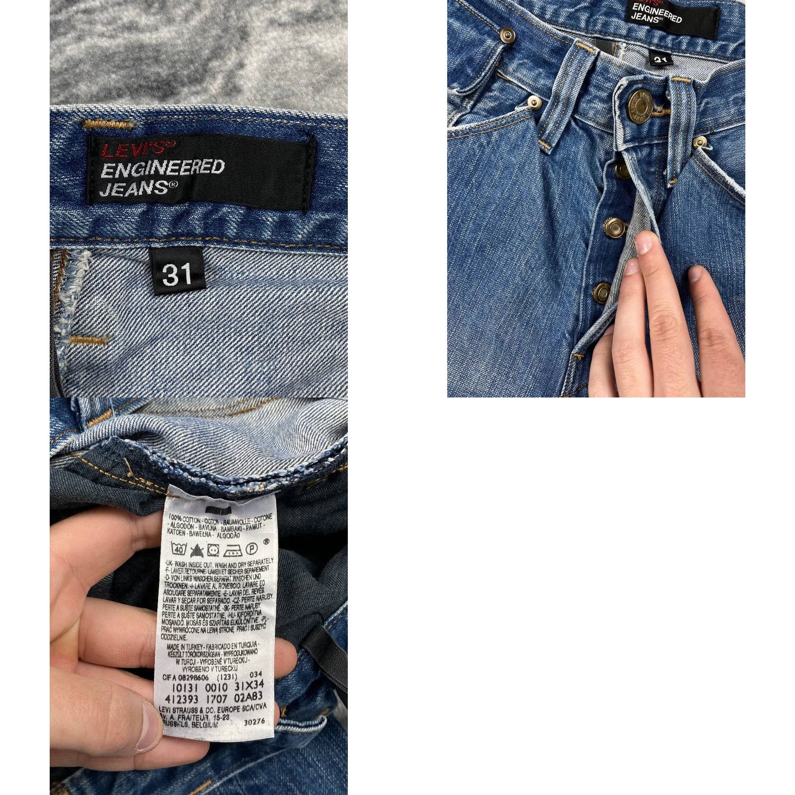 Levi's VINTAGE Levi’s Engineered Jeans Men Size 31x34 Blue Denim Twisted Seams Size US 31 - 9 Thumbnail