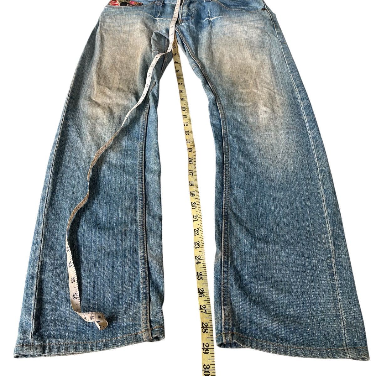 Kapital Y2k Japan Dominate Handcrafted Floral Sukajan Mudwash Jeans Size US 32 / EU 48 - 20 Thumbnail