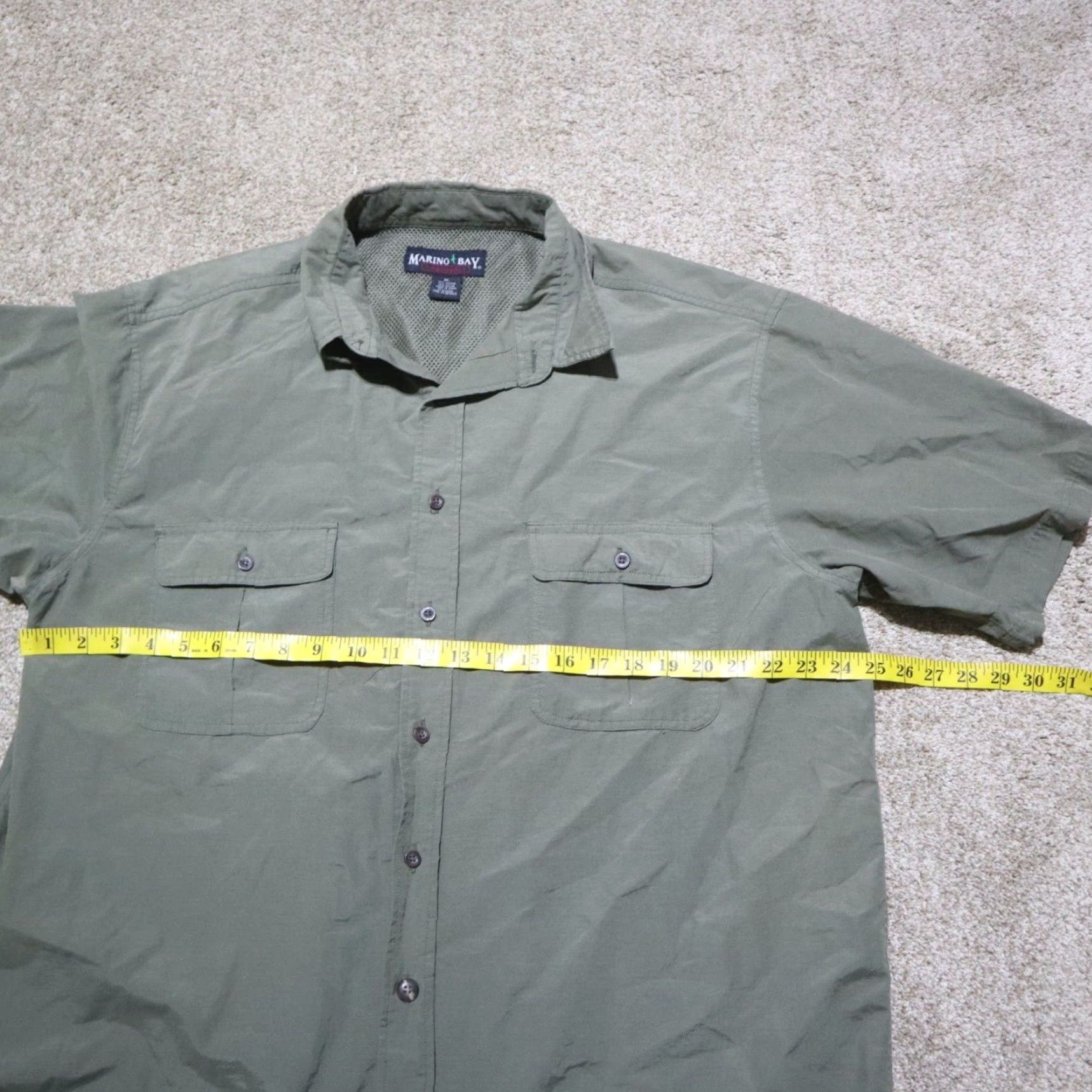 Vintage Marino Bay Shirt Button-Up Casual Men XL Green Plaid Short Sleeve Collared pockets Outdoorsstyle Size US XL / EU 56 / 4 - 4 Thumbnail