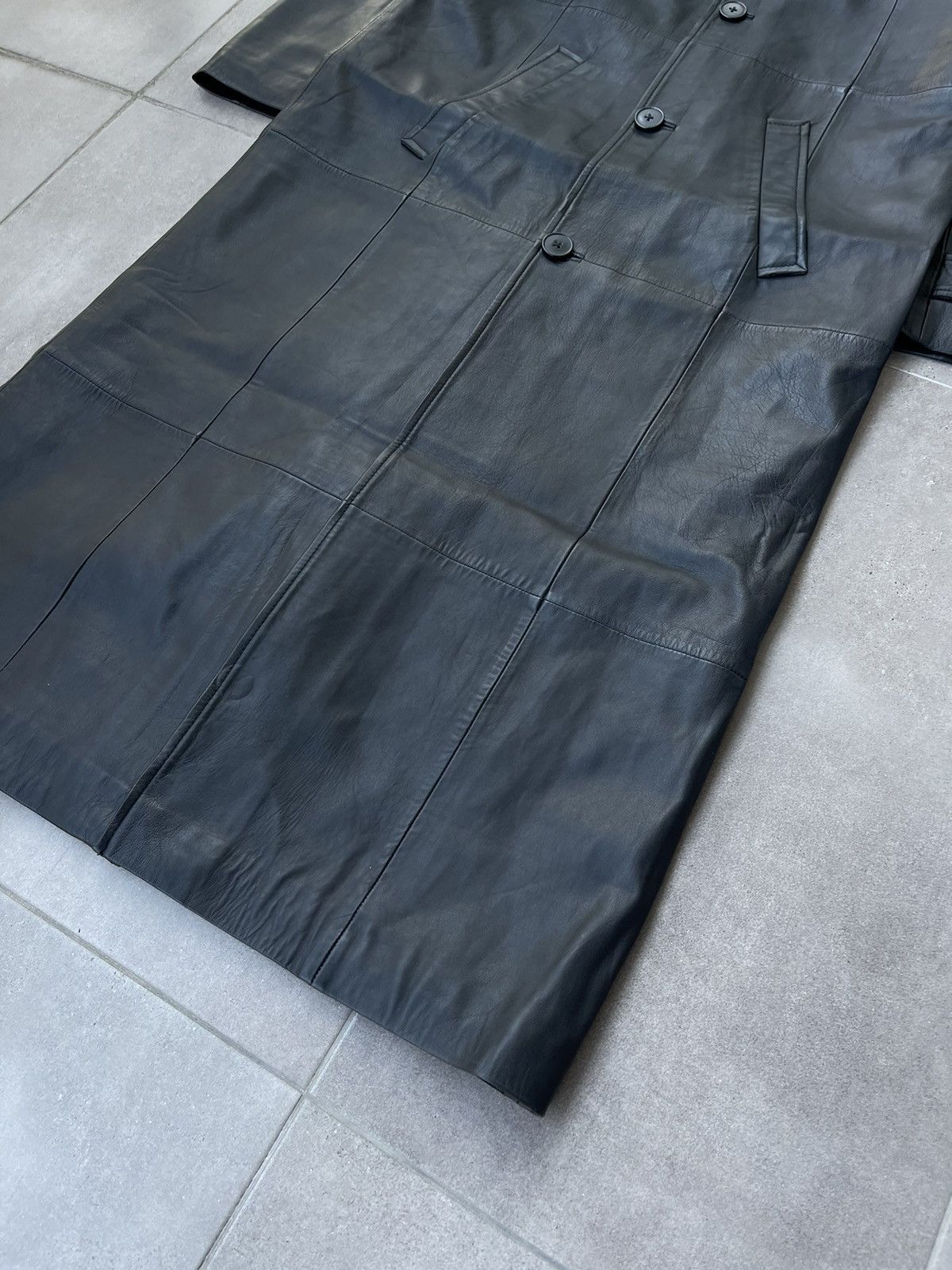 Leather !DS! AW22 Studio ID Long Paneled Leather Black Coat Size US M / EU 48-50 / 2 - 12 Thumbnail