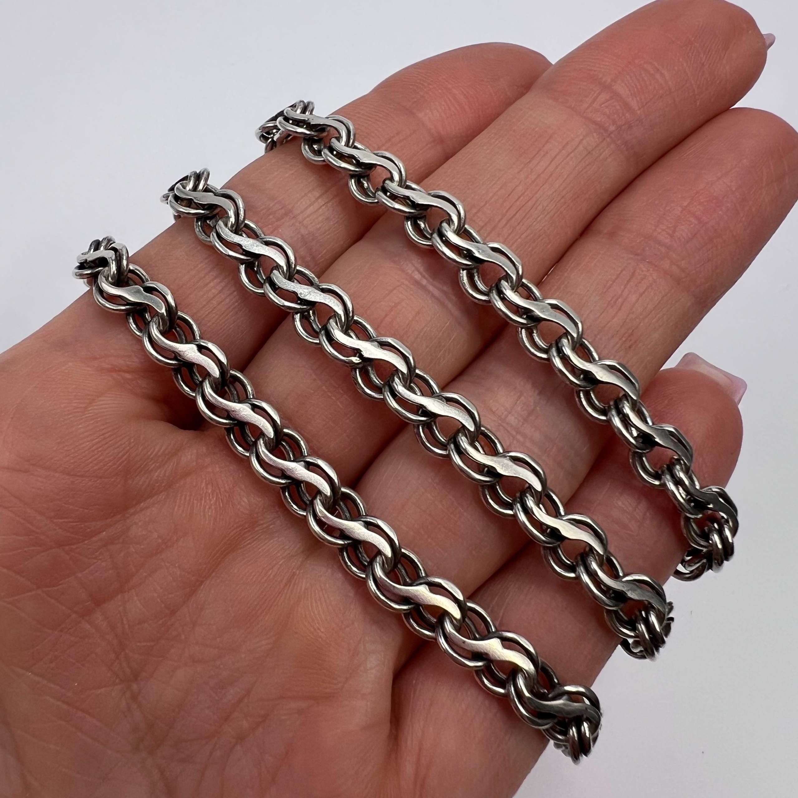 Sterling Silver Vintage Sterling Silver 925 Chain Necklace Mens 55cm 33g Size ONE SIZE - 4 Thumbnail