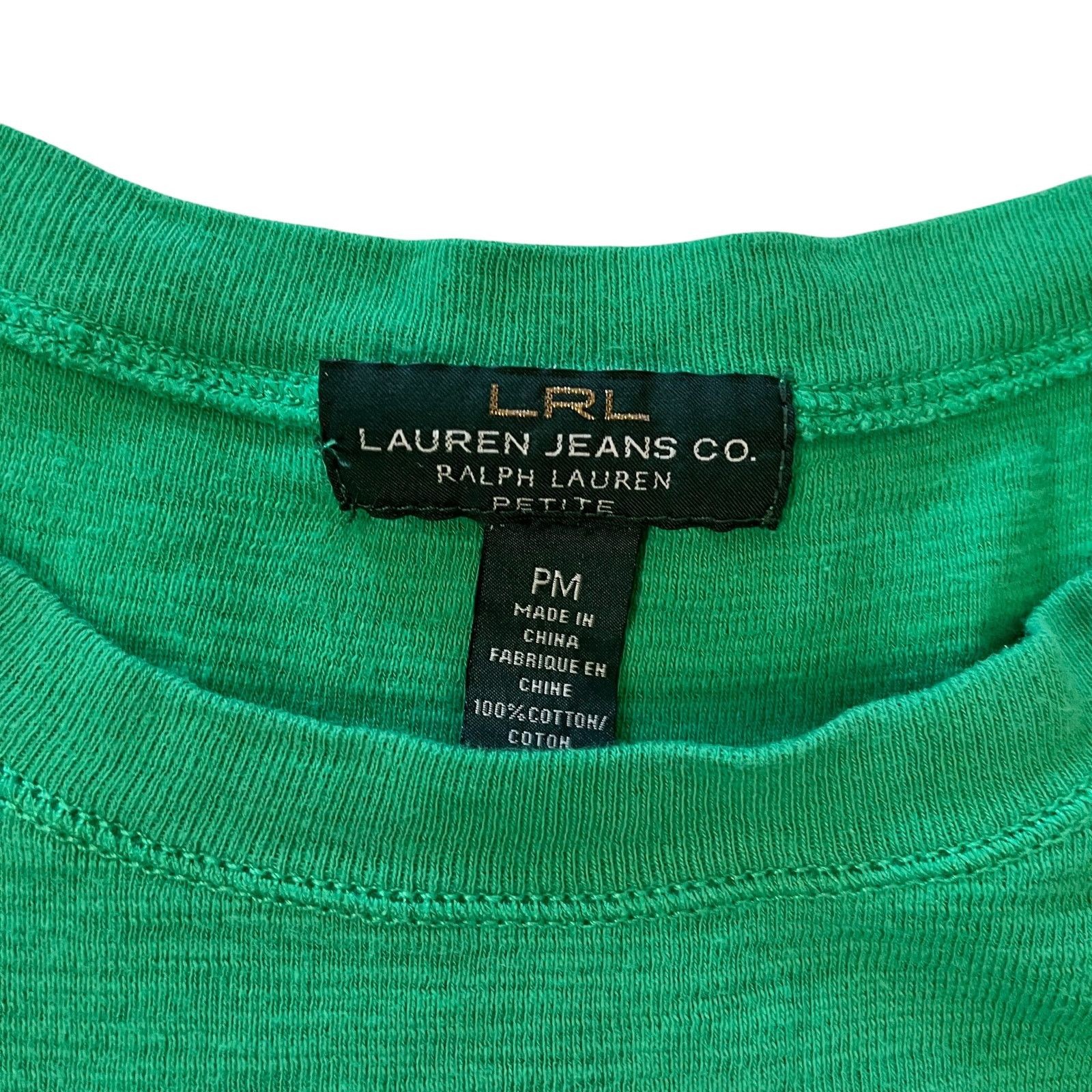 Lauren Ralph Lauren Lauren Ralph Lauren Jeans Co. Petite Green 3/4-Sleeve Top Size M / US 6-8 / IT 42-44 - 3 Thumbnail