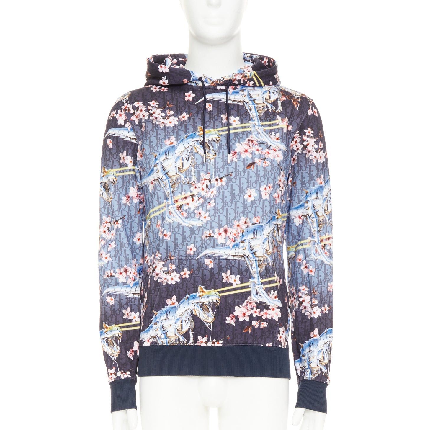 Dior DIOR HOMME 2019 Hajime Sorayama blue blossom dinosaur robot oblique monogram hoodie XS Size US XS / EU 42 / 0 - 1 Thumbnail