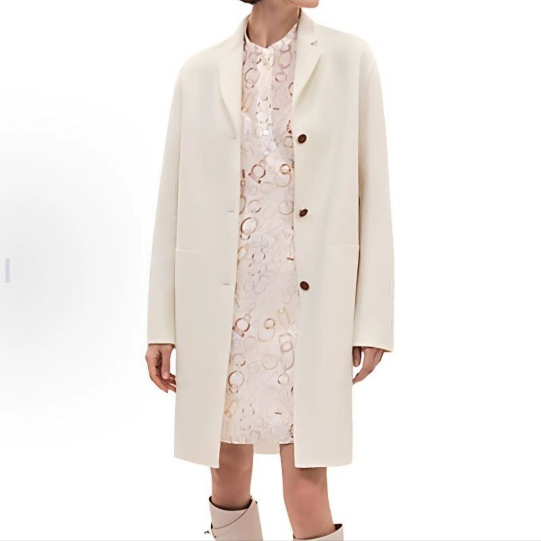Hermes HERMES Str Single-Breasted Womens White 36 Coat Size XS / US 0-2 / IT 36-38 - 8 Thumbnail