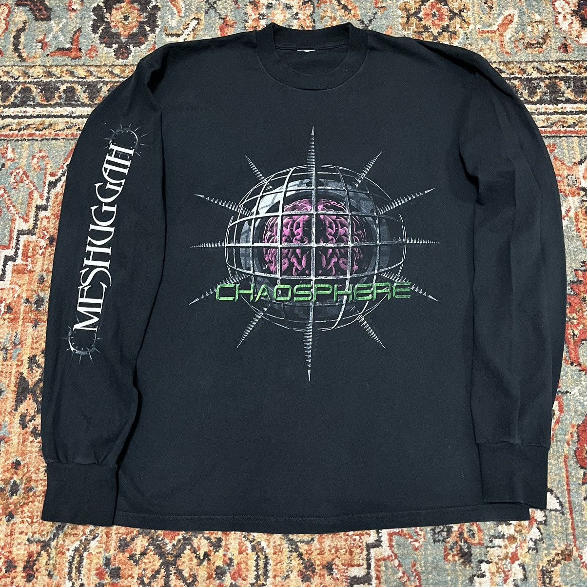 image of Band Tees x Grail Meshuggah Chaosphere Vintage XL Shirt L/s 1999 Tour Band Tee in Black, Men's