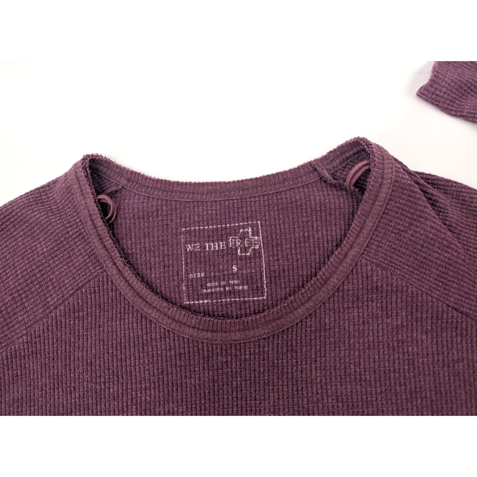 Vintage We The Free We The Free Burgundy Purple Waffle Knit Thermal Swing Top Sz S Boho Shirt Adult S Burgundy Purple Knit Waffle Swing Top Bohemian Womens Size S / US 4 / IT 40 - 6 Thumbnail
