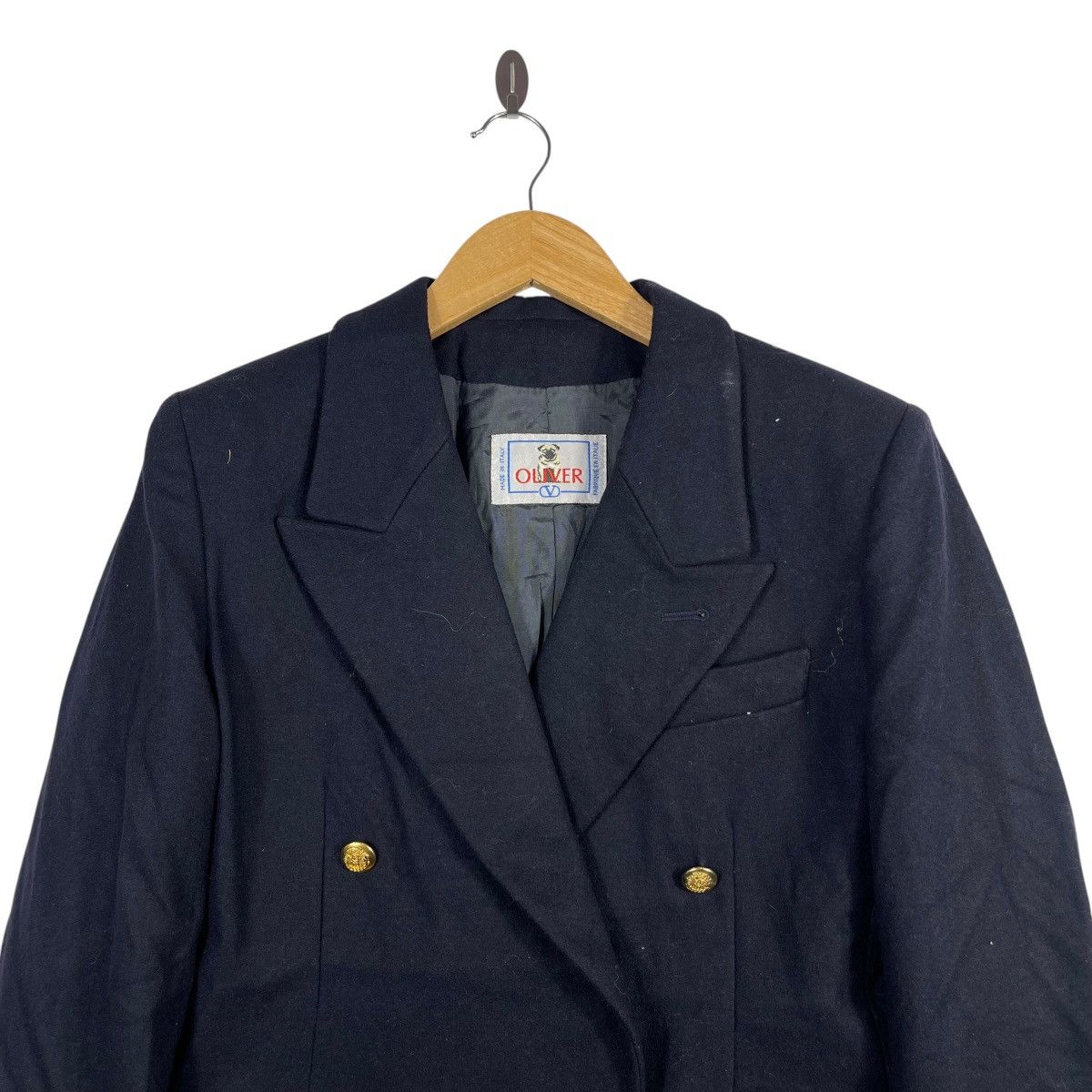 s.Oliver Vintage Oliver Made in Italy Navy Double Breasted Blazer Size 38R - 2 Thumbnail