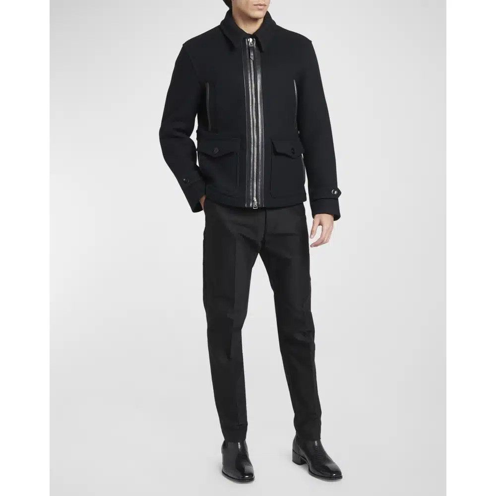 Tom Ford o1loc1c0925 OJR001 Wool Full Zip Short Coat in Black Size US L / EU 52-54 / 3 - 3 Thumbnail