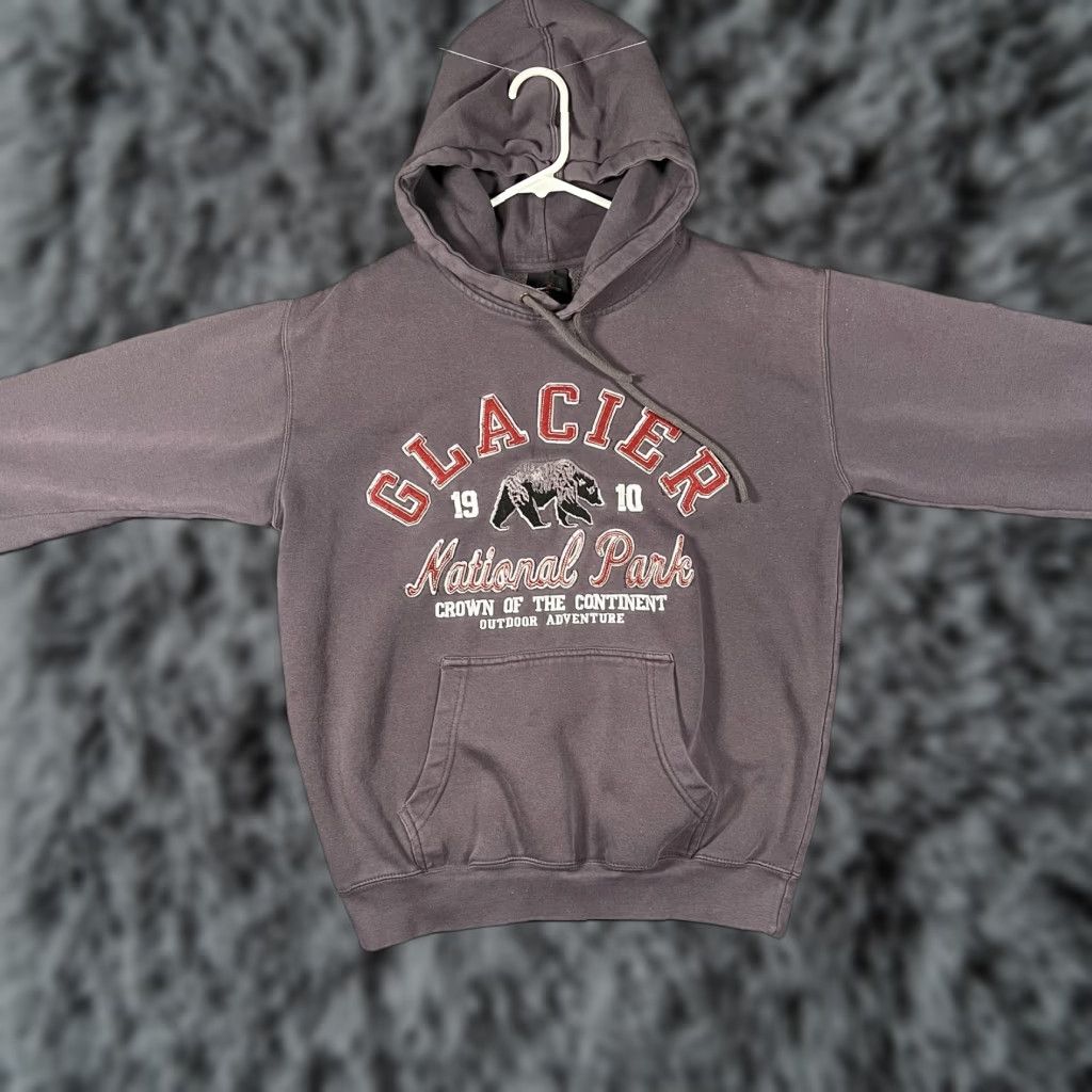 Vintage Prairie Mountain Hoodie Mens Small Gray Glacier National Park Bear Graphic T-Shirt? Size US S / EU 44-46 / 1 - 1 Thumbnail