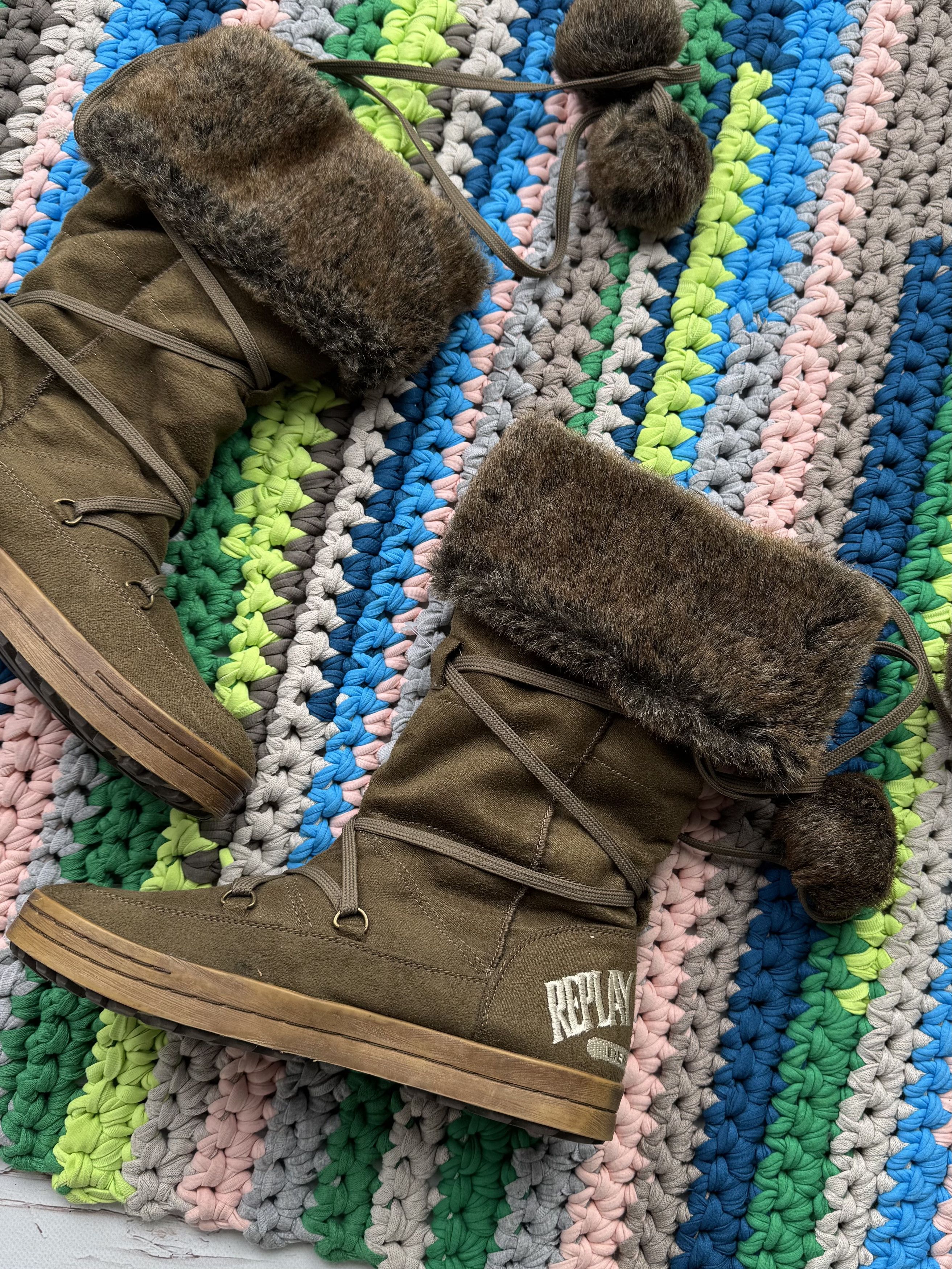 Replay Replay Faux Sheepskin Vintage Boots (D10)(D15)(V313) Size US 9 / IT 39 - 6 Thumbnail