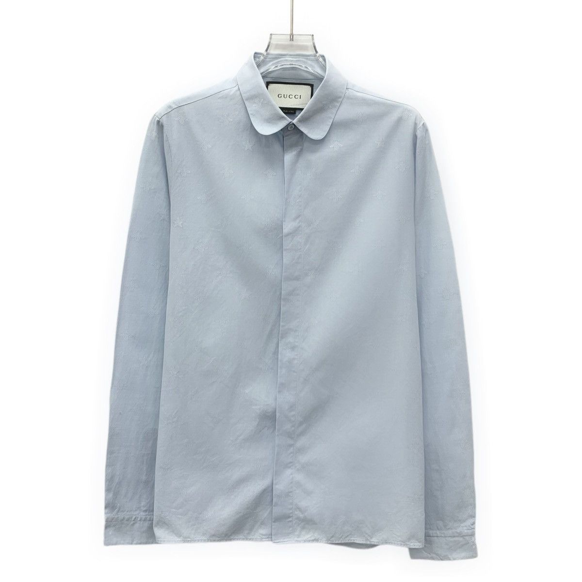 Gucci Gucci Light Blue Bee Embroidered Long Sleeve Shirt K26WX Size M / US 6-8 / IT 42-44 - 1 Thumbnail