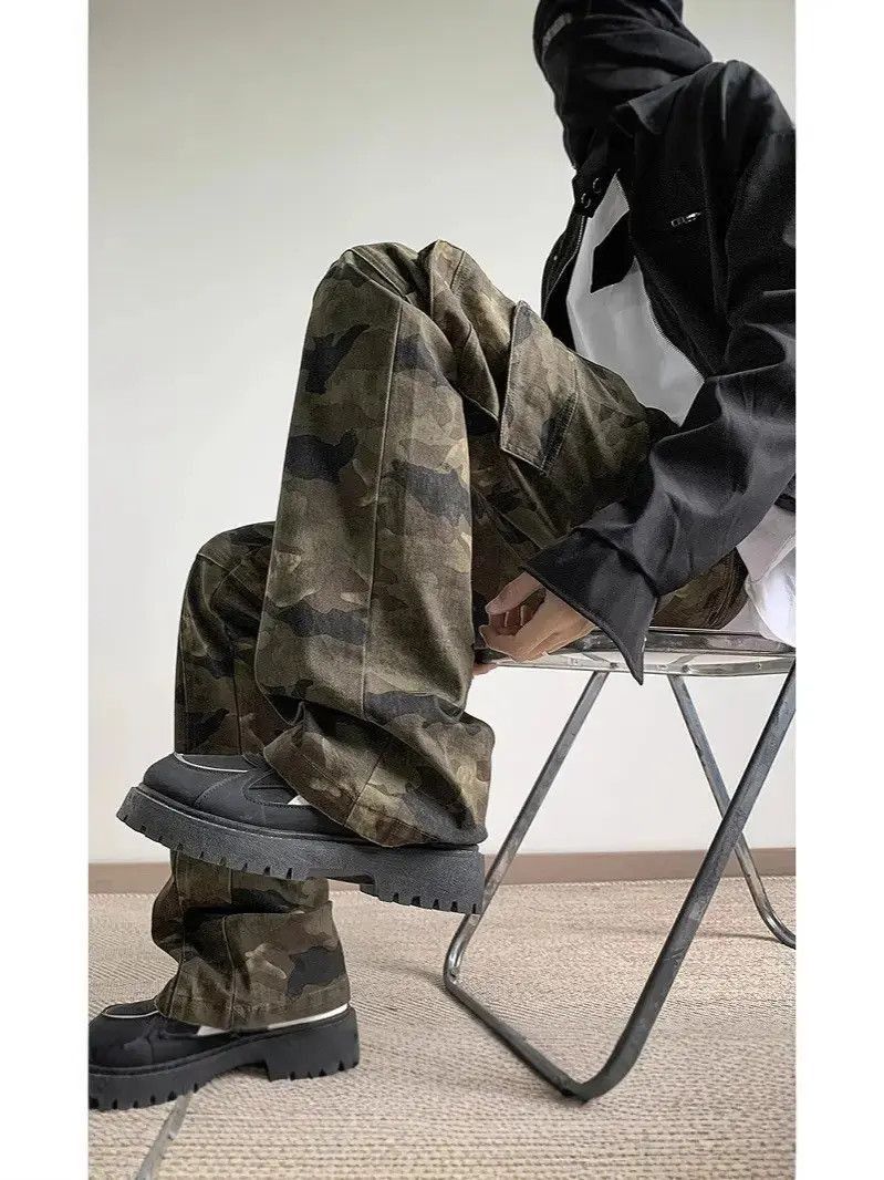 Japanese Brand Retro loose high street camouflage pocket jeans Size US 32 / EU 48 - 5 Thumbnail