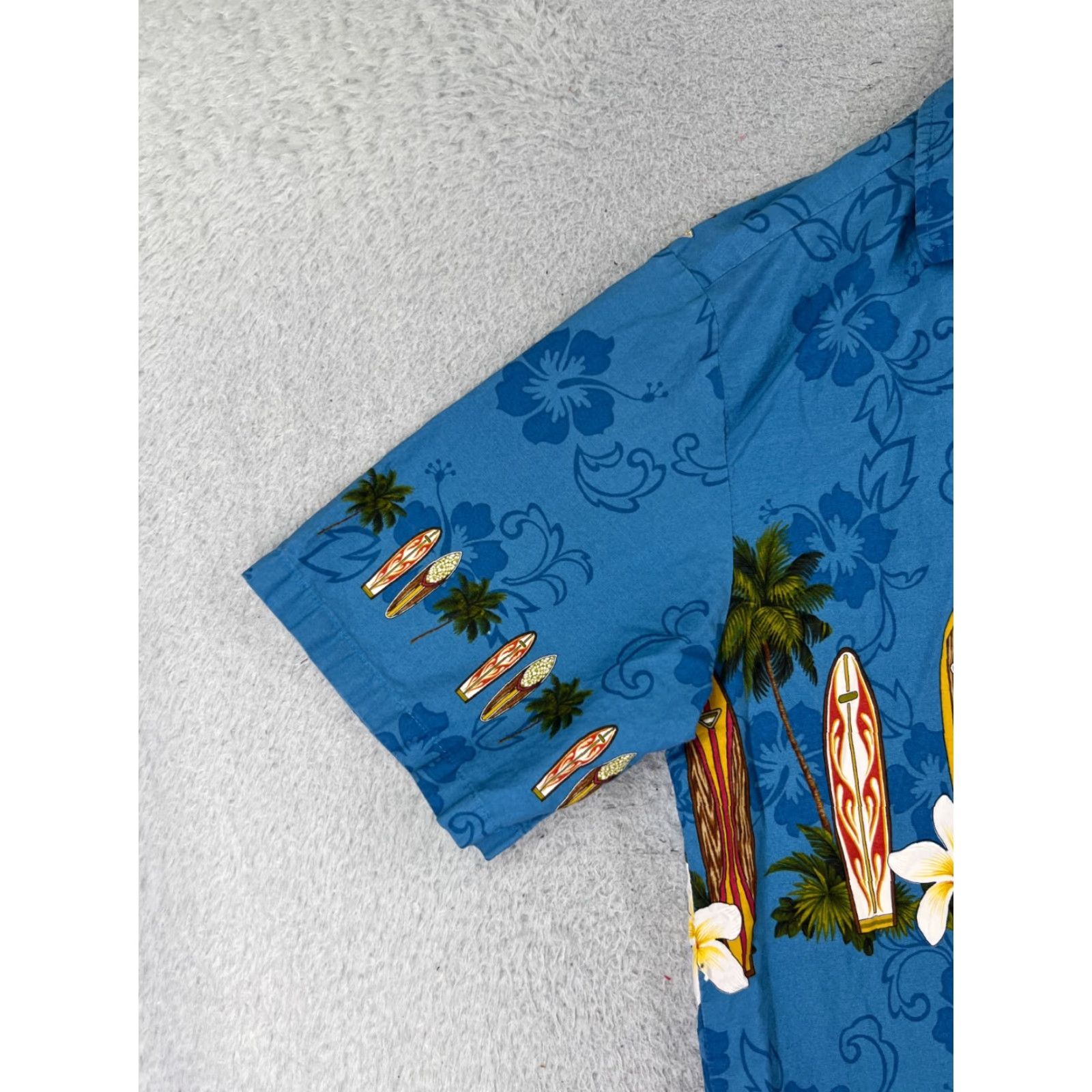 Vintage VINTAGE Pacific Legend Shirt Mens Large Blue Floral Hawaiian Surf Boards Palm Print Size US L / EU 52-54 / 3 - 3 Thumbnail