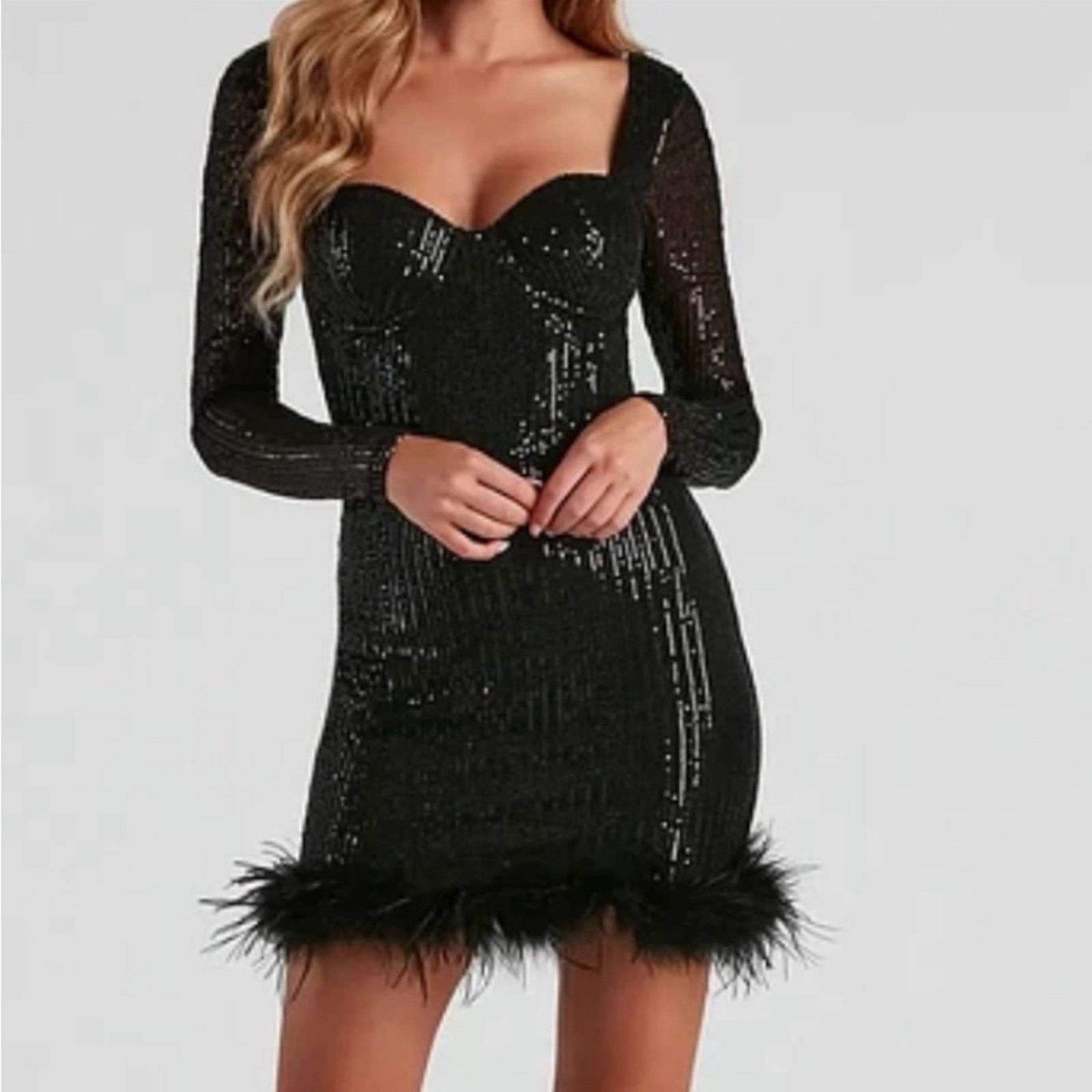 The Unbranded Brand Windsor Little Black Sequin Dress Size Small Size S / US 4 / IT 40 - 1 Thumbnail