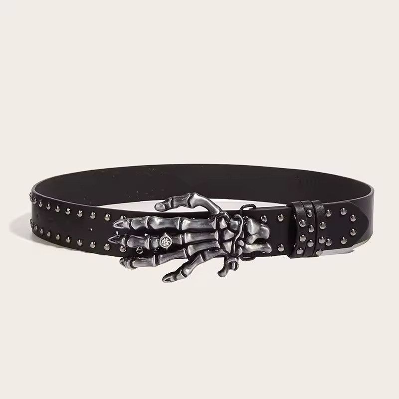 Oakley × Vintage Vintage y2k Oakley Skull Belt Silver Black | Grailed