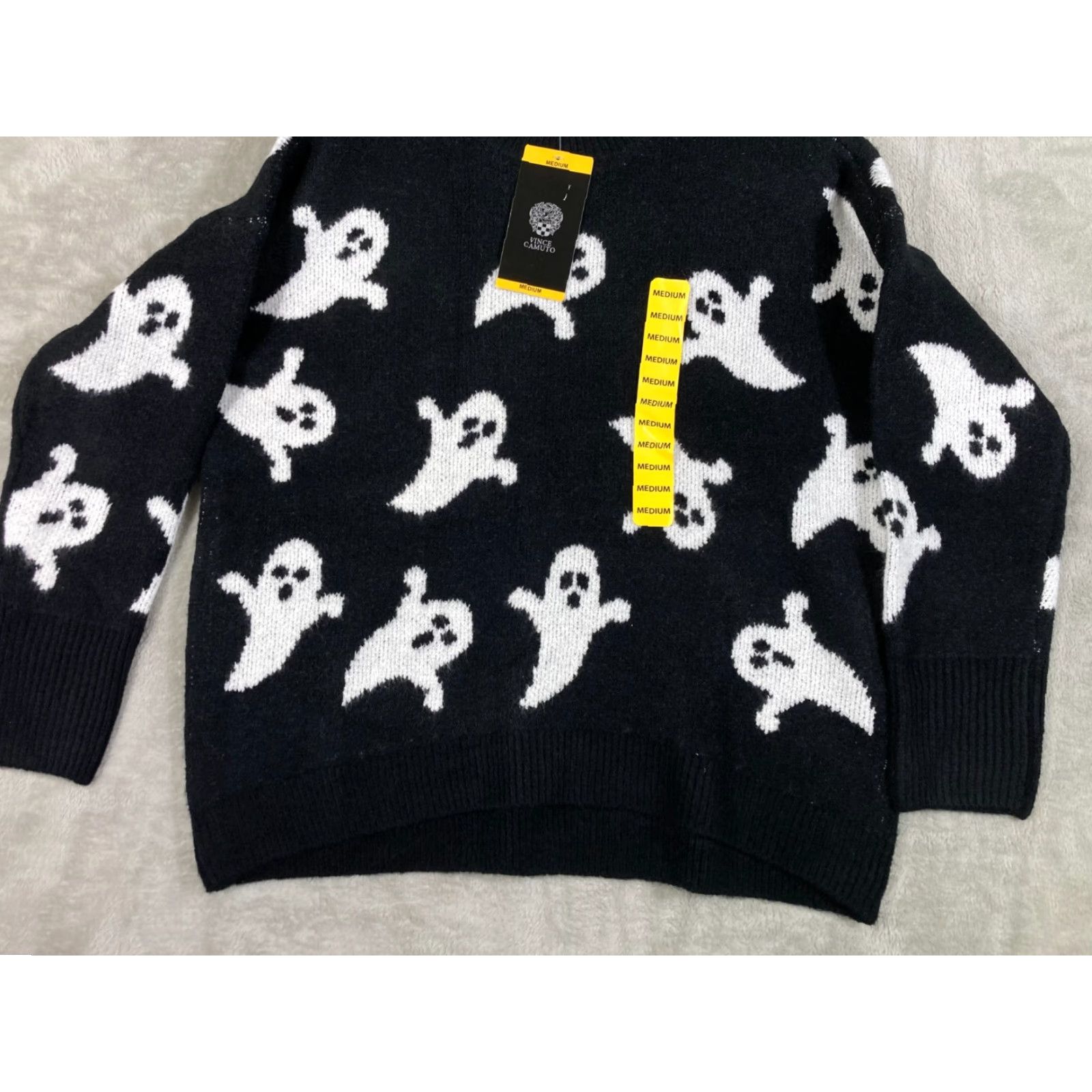 Vince Camuto Vince Camuto Pullover Halloween Ghost Knit Crew Neck Sweater Women M Black White NWT Size M / US 6-8 / IT 42-44 - 4 Thumbnail