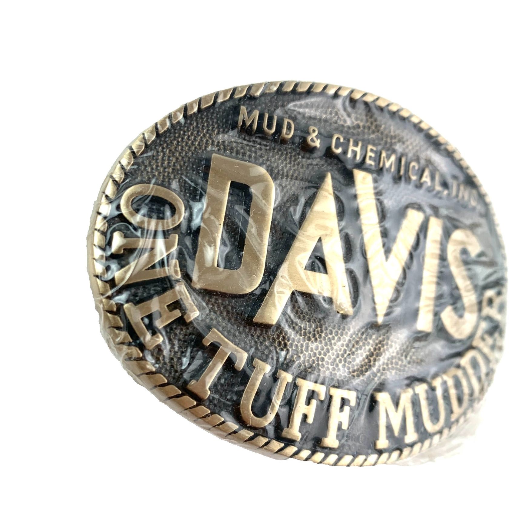 Vintage VINTAGE Award Design Medals Davis Mud & Chemical One Tuff Mudder Brass Belt Buckle AD M New Size ONE SIZE - 2 Thumbnail