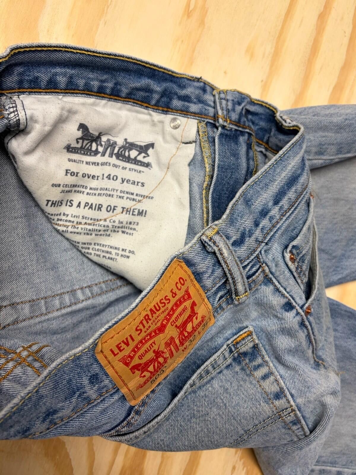 Levi's Levi’s 505 Regular Fit Men’s Red Tab 32x32 Denim Blue Jeans Size US 32 / EU 48 - 3 Thumbnail